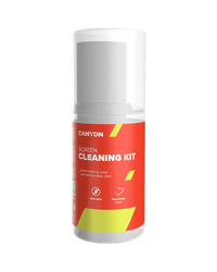 CANYON CCL31, Cleaning Kit, Screen Cleaning Spray + microfiberSpray for screens and monitors, complete with microfiber cloth. Shrink wrap, 200ml + 18x18 cm microfiber,  55x55x145mm 0.208kg