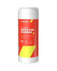 CANYON CCL11, Screen Cleaning Wipes, Wet cleaning wipes made of non-woven fabric, with antistatic and disinfectant effects, 100 wipes, 80x80x185mm, 0.258kg