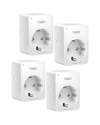TP-Link Tapo P100(4-pack) Mini Smart Wi-Fi Socket, 220-240 V, 50/60 Hz, Max Load 10 A, 1200W, , 2.4 GHz Wi-Fi, Bluetooth 4.2 (onboarding only), 802.11 b/g/n, Amazon Certified for Humans (FFS), Voice Control (works with Amazon Alexa and Google As.)