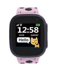 CANYON Sandy KW-34, Kids smartwatch, 1.44 inch colorful screen, GPS function, Nano SIM card, 32+32MB, GSM(850/900/1800/1900MHz), 400mAh battery, compatibility with iOS and android, Pink, host: 52.9*40.3*14.8mm, strap: 230*20mm, 42g