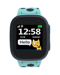 CANYON Sandy KW-34, Kids smartwatch, 1.44 inch colorful screen,  GPS function, Nano SIM card, 32+32MB, GSM(850/900/1800/1900MHz), 400mAh battery, compatibility with iOS and android, Blue, host: 52.9*40.3*14.8mm, strap: 230*20mm, 42g
