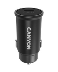 Canyon C-20, PD 20W Pocket size car charger, input: DC12V-24V, output: PD20W, support iPhone12 PD fast charging, Compliant with CE RoHs , Size: 50.6*23.4*23.4, 18g, Black