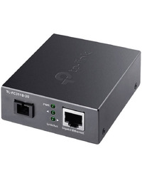 TP-Link TL-FC311B-20 Gigabit WDM Media Converter 10/100/1000 Mbps RJ45 to 1000 Mbps Single-mode SC WDM Bi-Directional Fiber Converter 1× Gigabit SC Port, 1× Gigabit RJ45 Port (Auto MDI/MDIX), Full-duplex, Tx:1310 nm, Rx:1550 nm, Up to 20 km