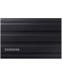 SAMSUNG T7 Shield Ext SSD 2000 GB USB-C black 1050/1000 MB/s 3 yrs, included USB Type C-to-C and Type C-to-A cables, Rugged storage featuring IP65 rated dust and water resistance and up to 3-meter drop resistant