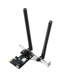 Mercusys MA86XE AXE5400 Tri-Band Wi-Fi 6E Bluetooth PCI Express Adapter, 2402 Mbps at 6 GHz + 2402 Mbps at 5 GHz + 574 Mbps at 2.4 GHz, 2× High Gain Tri-Band Ext. Antennas,Wi-Fi 6E,MU-MIMO,OFDMA,1024 QAM,HE160,WPA3,Bluetooth5.2, Intel Wi-Fi6E Chipse