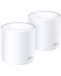 TP-Link Deco X20(2-pack) AX1800 Whole-Home Mesh Wi-Fi System, Wi-Fi 6, Qualcomm 1GHz Quad-core CPU, 1201Mbps at 5GHz+574Mbps at 2.4GHz, 2 Gigabit Ports, 4 internal antennas, Downlink and Uplink OFDMA, MU-MIMO, 1024QAM, Beamforming, HomeCare,150+ dev
