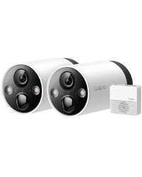 TP-Link C420S2 Smart Wire-Free Security Camera System, 2-Camera System, 2 x Tapo C420, 1 x Tapo H200, 180-day battery life(5200mAh), 2K (2560x1440), 2.4 GHz, IP65, Two-way audio, Remote Control, Tapo App, Local Storage, Smart Detection