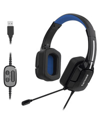 PHILIPS Gaming Headset TAGH401BL/00 4000 Series Over-ear USB Cable 2.5 m Audio Controls Black