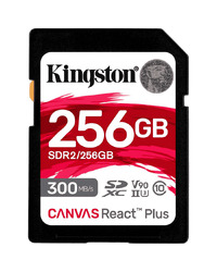 Kingston 256GB Canvas React Plus SDXC UHS-II 300R/260W U3 V90 for Full HD/4K/8K