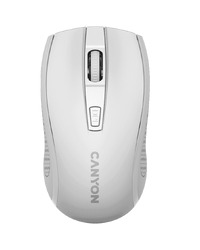 CANYON MW-7, 2.4Ghz wireless mouse, 6 buttons, DPI 800/1200/1600, with 1 AA battery ,size 110*60*37mm,58g,white