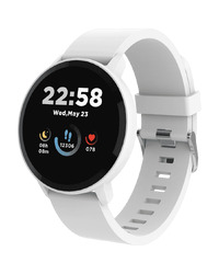 CANYON Lollypop SW-63, Smart watch, 1.3inches IPS full touch screen, Round watch, IP68 waterproof, multi-sport mode, BT5.0, compatibility with iOS and android, Silver white, Host: 25.2*42.5*10.7mm, Strap: 20*250mm, 45g