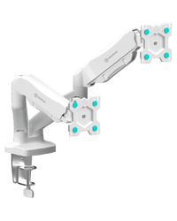 ONKRON Dual Monitor Desk Mount Stand for 13 to 32-Inch LCD LED Monitors up to 8 kg, White