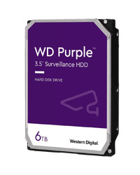HDD Video Surveillance WD Purple 6TB CMR, 3.5'', 256MB, SATA 6Gbps, TBW: 180