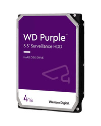 HDD Video Surveillance WD Purple 4TB CMR, 3.5'', 256MB, SATA 6Gbps, TBW: 180