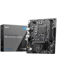 MSI PRO H610M-E DDR4, Micro-ATX, Socket 1700, Dual Channel DDR4 3200(OC)MHz, 1x PCIe x16 slots, 1x M.2 slots, 1x HDMI, 1 x VGA, 2x USB 3.2 Gen 1, 4x USB 2.0, 3Y
