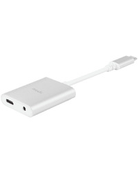 Moshi USB-C to Digital Audio Adapter with Charging/ 1 x 3.5 mm Headphones jack/ 1 x USB-C pass-through port/  Titanium Gray
