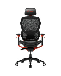 LORGAR Grace 855, Gaming chair, Mesh material, aluminium frame, multiblock mechanism, 3D armrests, 5 Star aluminium base, Class-4 gas lift, 60mm PU casters, Red + black