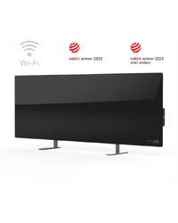 AENO Premium Eco Smart Heater, 700W, Tempered glass, Infrared+convection heating type, Plug type: Europe (E/F type), BLACK