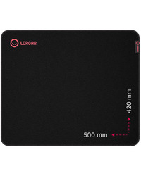 Lorgar Main 325, Gaming mouse pad, Precise control surface, Red anti-slip rubber base, size: 500mm x 420mm x 3mm, weight 0.4kg