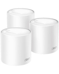 TP-Link Deco X50(3-pack) AX3000 Whole Home Mesh Wi-Fi 6 System, 574 Mbps at 2.4 GHz + 2402 Mbps at 5 GHz, 2× Internal Antennas, 3× Gigabit Ports (WAN/LAN auto-sensing), 2 Streams and HE160 for 5GHz, Deco App, Router/AP Mode, IPv6, IPTV, HomeShield