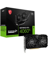 MSI Video Card NVidia RTX 4060 Ti VENTUS 2X BLACK 16G OC (16GB GDDR6/128bit, PCI-E 4.0 x8, 1x8 pin, Retail)