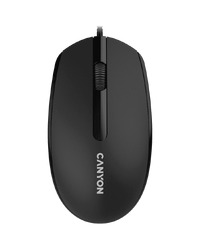 CANYON M-10, Canyon Wired optical mouse with 3 buttons, DPI 1000, with 1.5M USB cable, black, 65*115*40mm, 0.1kg