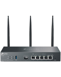 TP-Link ER706W Omada AX3000 Wi-Fi 6 Gigabit VPN Router, 1× Gigabit SFP WAN/LAN Port, 1× Gigabit RJ45 WAN Port, 4× Gigabit WAN/LAN RJ45 Ports, 1× USB 3.0, 574Mbps at 2.4 GHz + 2402 Mbps at 5 GHz (HE160), Integration with Omada SDN, SSL VPN, OpenVP