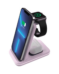 CANYON wireless charger WS-304 15W 3in1 Iced Pink