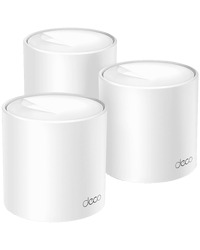 TP-Link Deco X10 (3-pack) AX1500 Whole Home Mesh Wi-Fi 6 System, 300 Mbps at 2.4 GHz + 1201 Mbps at 5 GHz,Internal Antennas, 2× Gigabit Ports (WAN/LAN auto-sensing),Deco App, Router/AP Mode, IPv6, IPTV, Parental Controls, QoS, OFDMA, MU-MIMO, WPA3