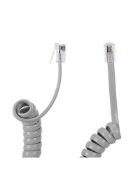 Telefonski spiralni kabl za slusalicu 2m sa konektorima S-link SL-TEL3 RJ-10, sivi, 23328