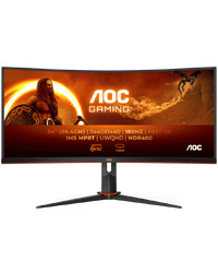 AOC Monitor Gaming CU34G2XP 34” Curved VA, 21:9, 3440x1440, 180Hz, 1ms, 430 cd/m2, 4000:1, HDMI, DP, PbP, PiP,  Ergonomic, Black-Red, VESA 3y