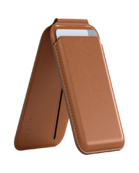 SATECHI Vegan-Leather Magnetic Wallet Stand (Brown)