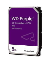 HDD Video Surveillance WD Purple 8TB CMR, 3.5'', 256MB, 5640 RPM, SATA, TBW: 180