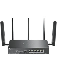 TP-Link ER706W-4G Omada 4G+ Cat6 AX3000 Gigabit VPN Router, 1× G SFP WAN/LAN, 1× G RJ45 WAN, 4× G WAN/LAN RJ45, 1 Nano SIM slot, 574Mbps at 2.4 GHz + 2402 Mbps at 5 GHz, 300 Mbps Download LTE Speed, 2× Detachable LTE Ant., 3× Detachable Wi-Fi Ant.