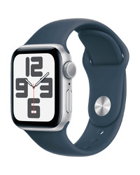 Apple Watch SE2 v2 GPS 40mm Silver Alu Case w Storm Blue Sport Band - M/L