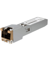 Ubiquiti UACC-CM-RJ45-MG SFP+ to RJ45 adapter, 1/2.5/5/10 GbE is a RJ45 transceiver that can be inserted into an SFP port in order to connect a copper Ethernet cable