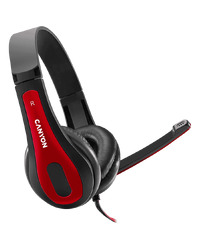 CANYON PC headset HSC-1 PC Mic Flat 2m Black Red