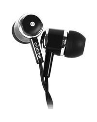 CANYON Stereo earphones with microphone, Black
