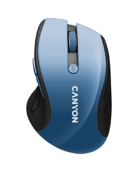 CANYON 2.4Ghz wireless mouse, optical tracking - blue LED, 6 buttons, DPI 1000/1200/1600, Blue Gray pearl glossy