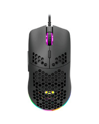 CANYON Puncher GM-11, Gaming Mouse with 7 programmable buttons, Pixart 3519 optical sensor, 4 levels of DPI and up to 4200, 5 million times key life, 1.65m Ultraweave cable, UPE feet and colorful RGB lights, Black, size:128.5x67x37.5mm, 105g