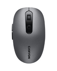 CANYON MW-9, 2 in 1 Wireless optical mouse with 6 buttons, DPI 800/1000/1200/1500, 2 mode(BT/ 2.4GHz), Battery AA*1pcs, Grey, 65.4*112.25*32.3mm, 0.092kg