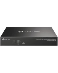 TP-Link VIGI NVR1004H-4P 4 Channel PoE Network Video Recorder, H.265+/H.265/H.264+/H.264, Up to 8MP resolution, 4× 10/100 Mbps PoE+ Ports, PoE budget 53W, 1× SATA Interface(up to 10 TB), 2× USB 2.0, 1× HDMI, 1× VGA, 80 Mbps Incoming Bandwidth