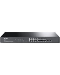 TP-Link SG2218 Omada 16-Port Gigabit Smart Switch with 2 SFP Slots, 16×G RJ45 ports and 2×G SFP slots, Fanless, Zero-Touch Provisioning, 802.1Q VLAN, STP/RSTP/MSTP, Omada App, Static Routing, Rack Mountable, 802.1p/DSCP QoS, ACL, 802.1x, CLI, SNMP