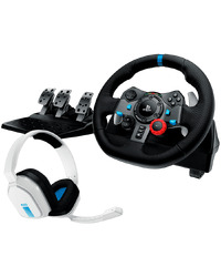 LOGITECH G29 Driving Force Racing Wheel for PS + Astro A10 - WHITE