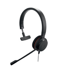 JABRA EVOLVE 20 MS Mono USB Headband, Noise cancelling,USB connector, with mute-button and volume control on the cord, with foam ear cushion, Microsoft optimized