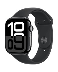 Apple Watch S10 GPS 46mm Jet Black Alu Case with Black Sport Band - M/L