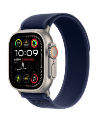 Apple Watch Ultra2 v2 Cellular 49mm Natural Titanium Case with Blue Trail Loop - S/M
