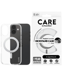 CARE by PanzerGlass Feature Case Transparent w. Silver Kickstand & MagSafe iPhone 16