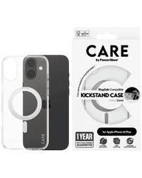 CARE by PanzerGlass Feature Case Transparent w. Silver Kickstand & MagSafe iPhone 16 Plus