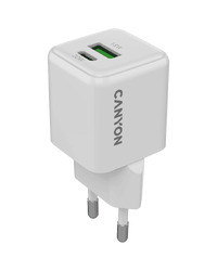 CANYON charger CU20AC GaN 20W 1xPD 1xQC EU White